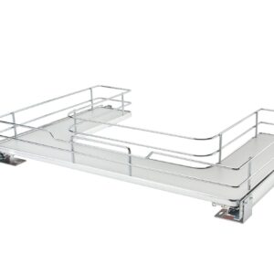 Gray Solid Bottom U-Shaped Vanity Pullout w/ BLUMOTION Soft-Close for 36" Sink Base