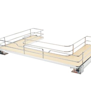 Maple Solid Bottom U-Shaped Vanity Pullout w/ BLUMOTION Soft-Close for 36" Sink Base