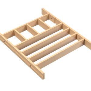 Wood shallow drawer divider insert 30" cabinet - trimmable to 27" cabinet