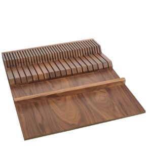 18-1/2" W Walnut Tiered Knife Block Insert
