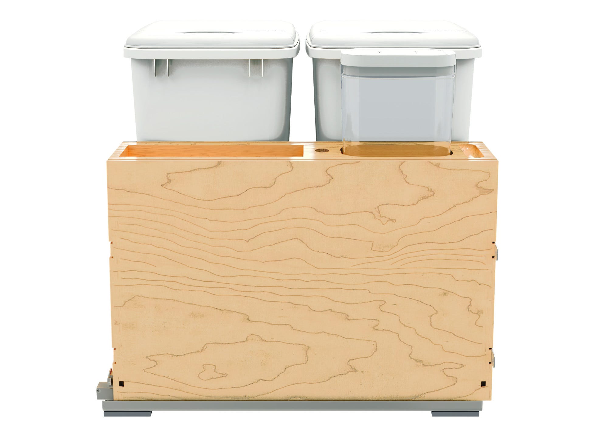 Double 35 Qt Waste Pull-Out w/ OXO Containers and Storage - Image 3