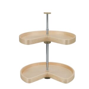 32" Banded Wood Kidney-Shaped 2-Shelf Lazy Susan Set