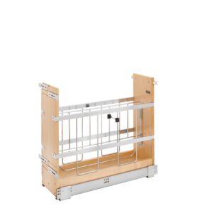 6-1/2" Wood Full-Access Base Cabinet Foil Wrap/Tray Divider Organizer w/ BLUM Soft-Close Slides