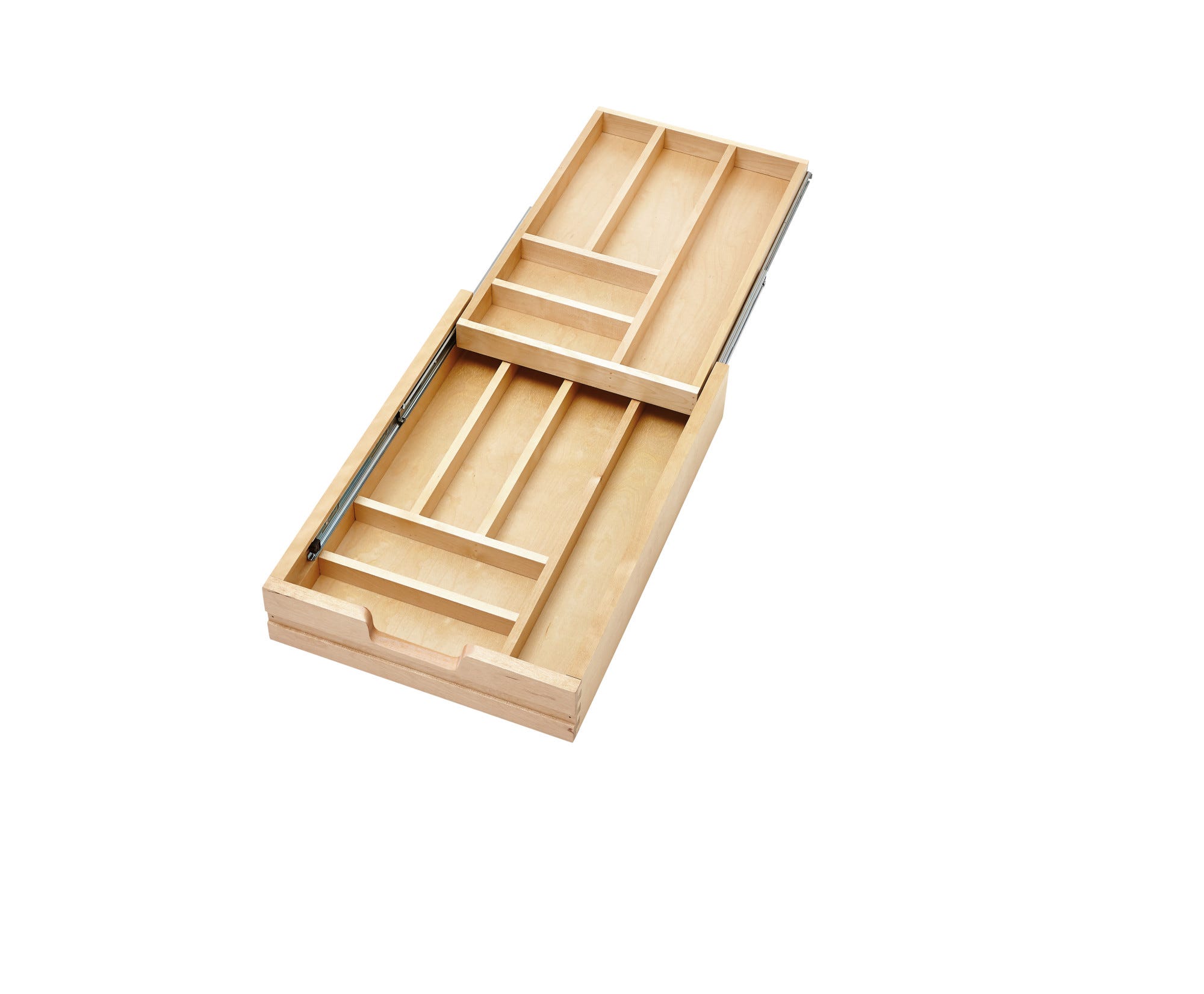 Natural Maple Tiered Cutlery Drawer w/ BLUMOTION Soft-Close for 15" Base