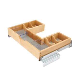 Natural Maple Side Mount U-Shaped Vanity Sink Base Pullout w/ BLUMOTION Soft-Close for 30"