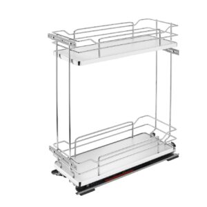 8" Two-Tier Pullout Gray Wire Organizer