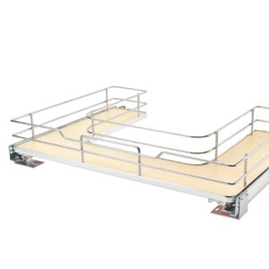 Maple Solid Bottom U-Shaped Sink Base Pullout w/ BLUMOTION Soft-Close for 33" Sink Base