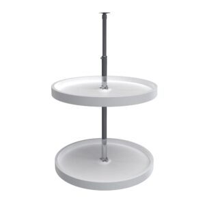 20" White Polymer 2-Shelf Full-Circle Lazy Susan Self