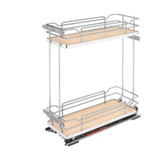 8" Two-Tier Pullout Maple Wire Organizer