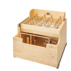 Natural Maple Two-Tier Cookware Organizer w/ MOVENTO for 24" Base