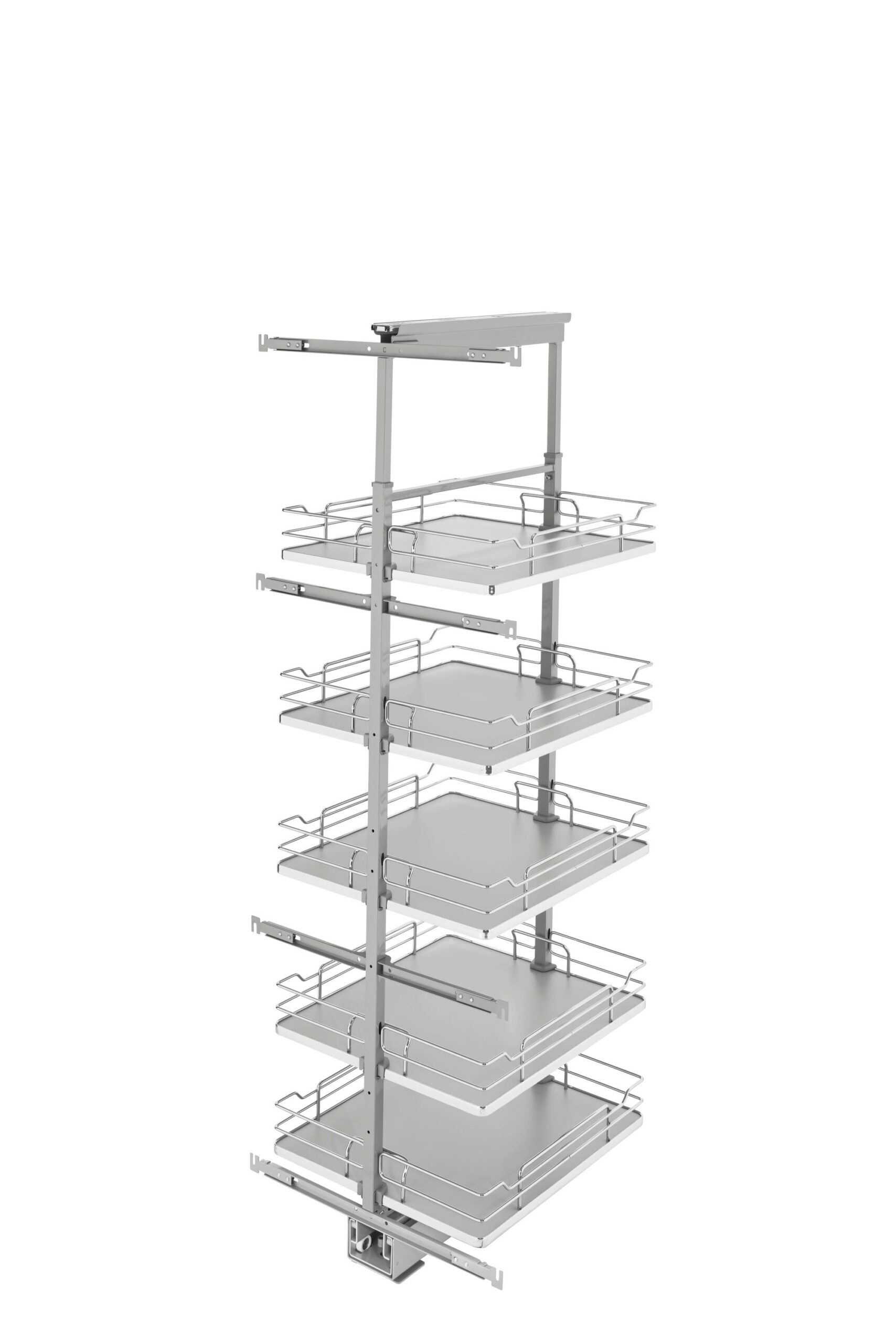 Gray Solid Bottom (5) Shelf Pullout w/ Soft-Close for 21" Full-Access Pantry w/ Height of 58-1/4" to 65-3/4"