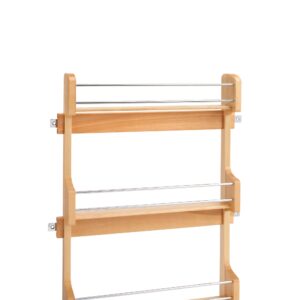 Large Cabinet Door Mount Wood 3-Shelf Spice Rack