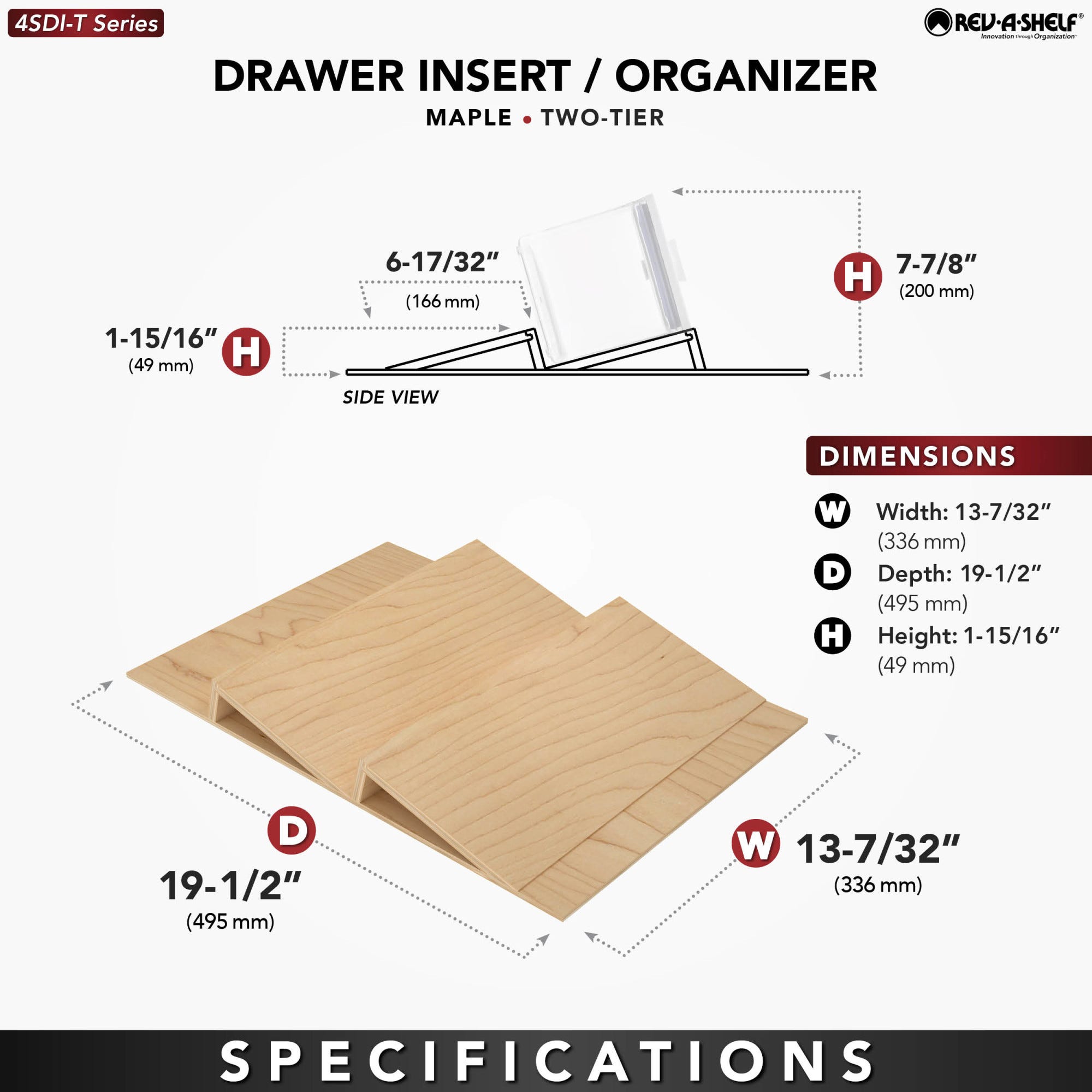 Trimmable Tall Spice Drawer Insert - Image 3