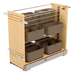 8" Natural Maple Base Cabinet Modular Pullout Organizer w/ Soft-Close