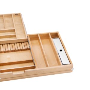 Natural Maple Tiered Combination Drawer w/ BLUMOTION Soft-Close for 30" Full-Access Base
