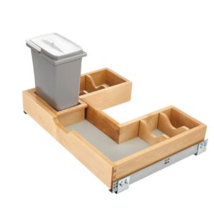 Natural Maple Bottom Mount U-Shaped Vanity Sink Base Pullout w/ BLUMOTION Soft-Close for 30" Sink Base