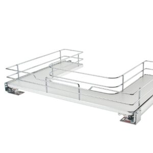 Gray Solid Bottom U-Shaped Vanity Pullout w/ BLUMOTION Soft-Close for 33" Sink Base