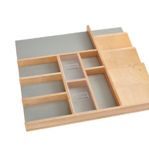 Natural Maple Trim-to-Fit Vanity Drawer Organizer