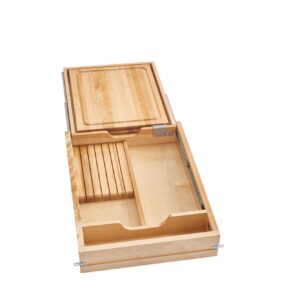 Natural Maple Knife/Cutting Board Drawer w/ BLUMOTION Soft-Close for 18" Full-Access Base