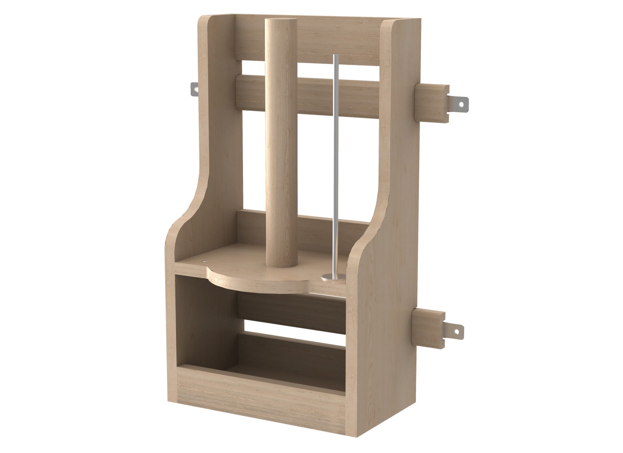 18" Maple Door-Mounted Paper Towel Holder