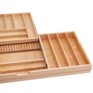 Natural Maple Tiered Combination Drawer w/ BLUMOTION Soft-Close Slides for 36" Face Frame