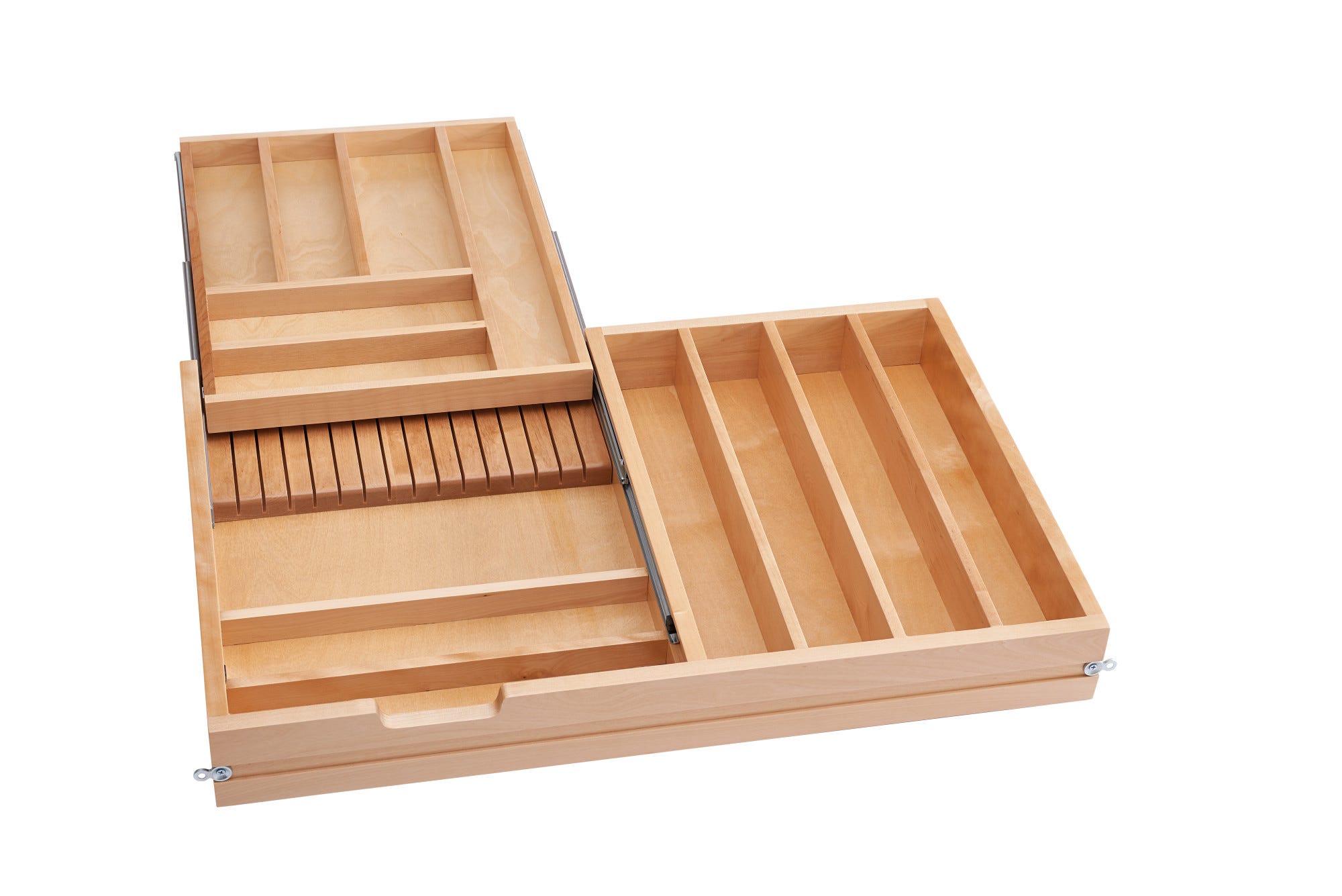 Natural Maple Tiered Combination Drawer w/ BLUMOTION Soft-Close Slides for 36" Face Frame