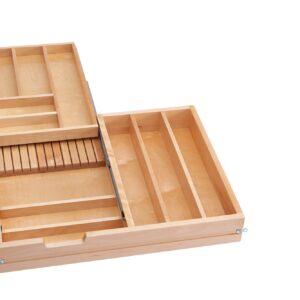 Natural Maple Tiered Combination Drawer w/ BLUMOTION Soft-Close Slides for Face Frame 30" Base