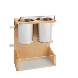 Natural Maple Two Container Appliance Door Rack for Base Vanity 15"