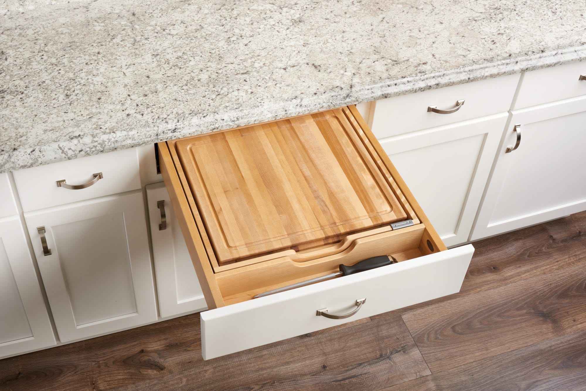 Natural Maple Knife/Cutting Board Drawer w/ BLUMOTION Soft-Close for 21" Face Frame Base - Image 3
