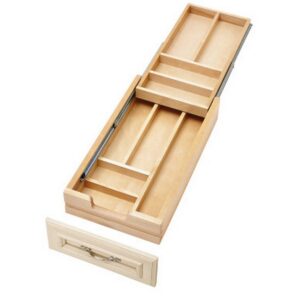 12" Tiered Cutlery Drawer for Face Frame Construction No Slides Maple