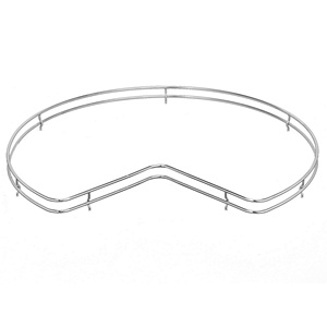 28" Diameter Kidney Shaped Lazy Susan Chrome Fence Railing