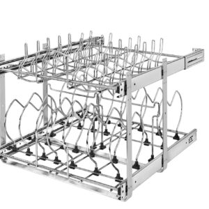 21" Pullout Two-Tier Base Cabinet Cookware Organizer