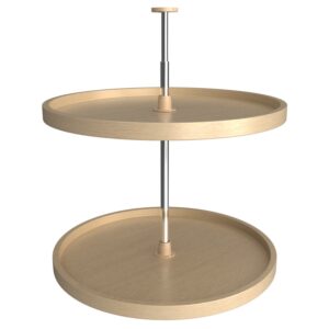 24" Banded Wood Full-Circle 2-Shelf Lazy Susan Set