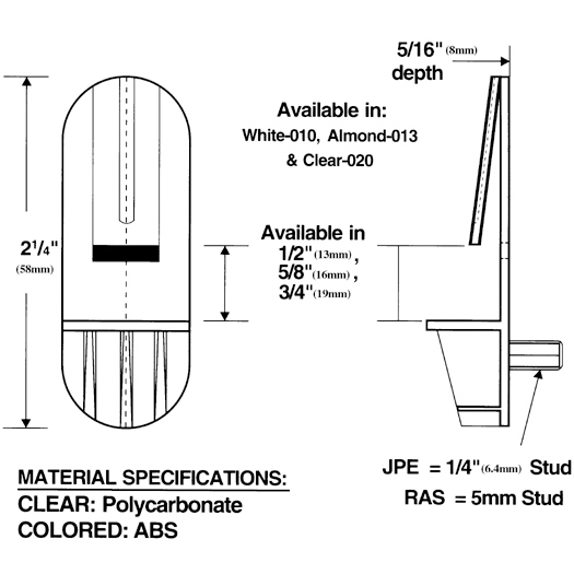 5mm Bore Shelf Support with Locking Clip for 3/4" Shelves White - Image 2