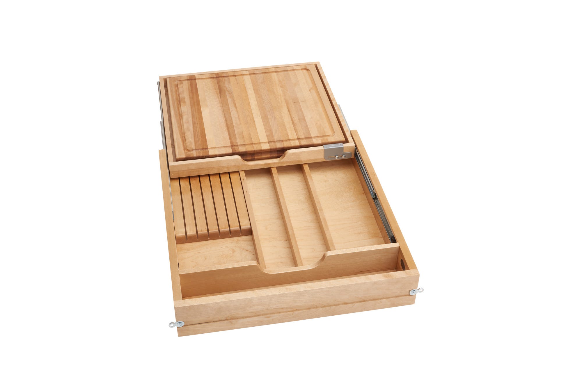 Natural Maple Knife/Cutting Board Drawer w/ BLUMOTION Soft-Close for 21" Face Frame Base