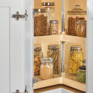 Banded Wood Kidney-Shaped Lazy Susans