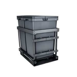 EZEVO Single Waste Pull-Out – 12" Cabinet – 50 Qt + 11 Qt – 70 kg Rated