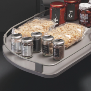 EZ-FLY Left Fly Moon Blind Corner Organizer Kit – 13.5" Left – Champagne/Maple – Soft-Close
