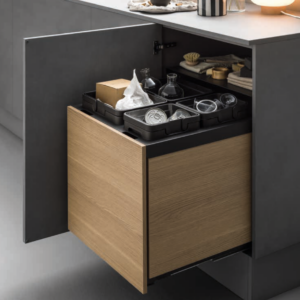 EZEVO LIGNAE Single Waste Pull-Out – 12" Cabinet – 61 Qt Total Capacity (50 Qt + 11 Qt) – 70 kg Rated