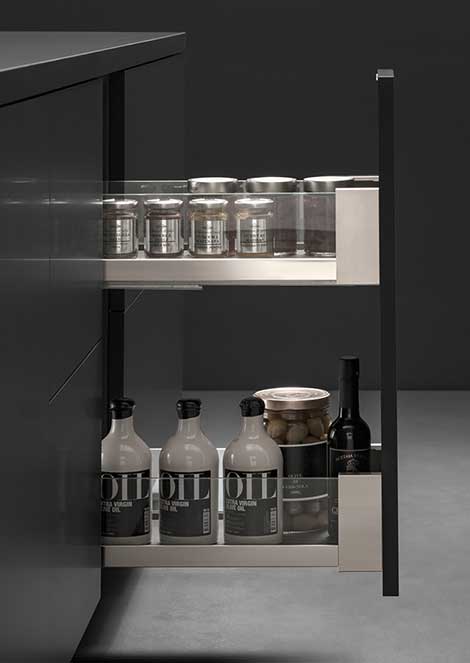 EZELQAM 6" Two-Tier Base Cabinet Pull-Out Organizer – Champagne Maple