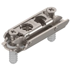 Blum 177H3100E 0mm In-Line Mounting Plate with EXPANDO Dowels – Onyx Finish – 500/Box