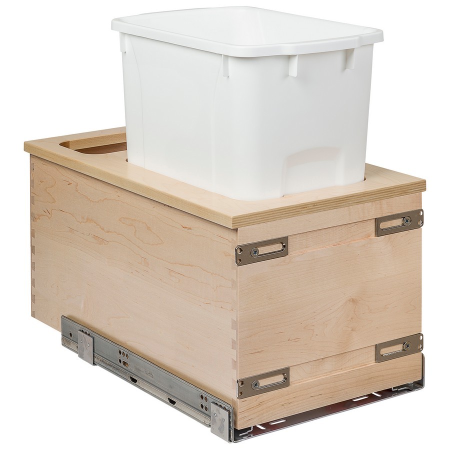 CASBM115-50PF – Cascade Single Waste Unit – 50 Qt – White Bin – Baltic Birch