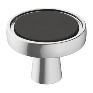 BP-36857-FB26 – 1-3/8" Cabinet Knob – Matte Black / Polished Chrome