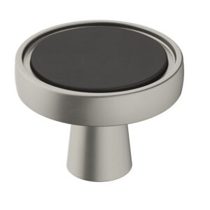 BP-36857-FBPN – 1-3/8" Cabinet Knob – Matte Black / Polished Nickel